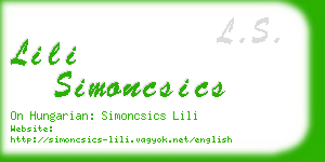 lili simoncsics business card